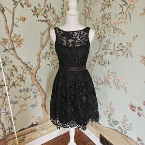 Aidan Mattox Black Lace Dress
